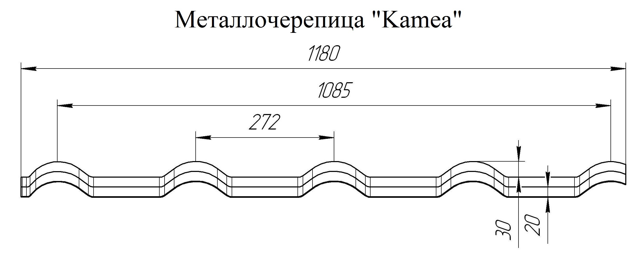 Металлочерепица Grand Line в профиле Kamea